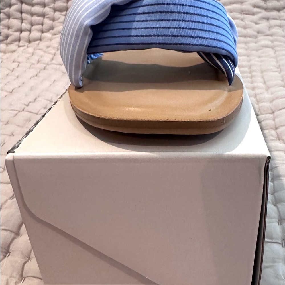 Copper Key Blue Striped Sandals (NEW)